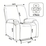 Artiss Stretch Kids Recliner Cover 4-Pieces Recliner Chair Slipcovers Printed Polyester - Front View