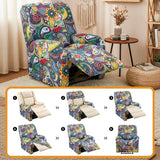 Artiss Stretch Kids Recliner Cover 4-Pieces Recliner Chair Slipcovers Printed Polyester - Close-Up Angle
