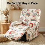 Artiss Stretch Kids Recliner Cover 4-Pieces Recliner Chair Slipcovers Printed Polyester - 45-Degree Angle