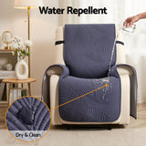 Artiss Quilted Recliner Chair Covers 100% Waterproof Recliner Slipcovers Grey - 45-Degree Angle