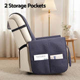 Artiss Quilted Recliner Chair Covers 100% Waterproof Recliner Slipcovers Grey - Rear View