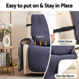Artiss Quilted Recliner Chair Covers 100% Waterproof Recliner Slipcovers Grey - Close-Up Angle