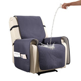 Artiss Quilted Recliner Chair Covers 100% Waterproof Recliner Slipcovers Grey - Low Angle