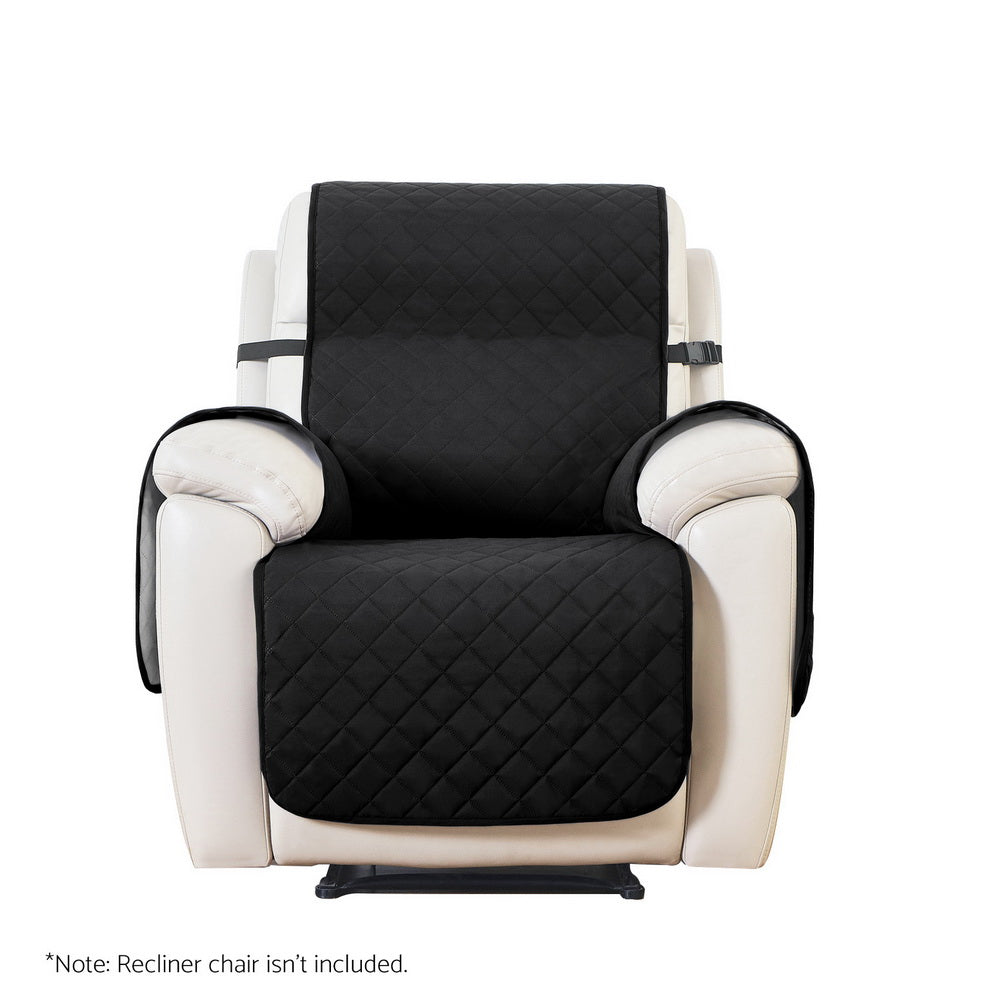 Waterproof Black Recliner Chair Cover by Artiss - Diamond-Quilted Design
