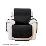 Waterproof Black Recliner Chair Cover by Artiss - Diamond-Quilted Design - Side View