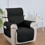 Waterproof Black Recliner Chair Cover by Artiss - Diamond-Quilted Design - Close-Up Angle