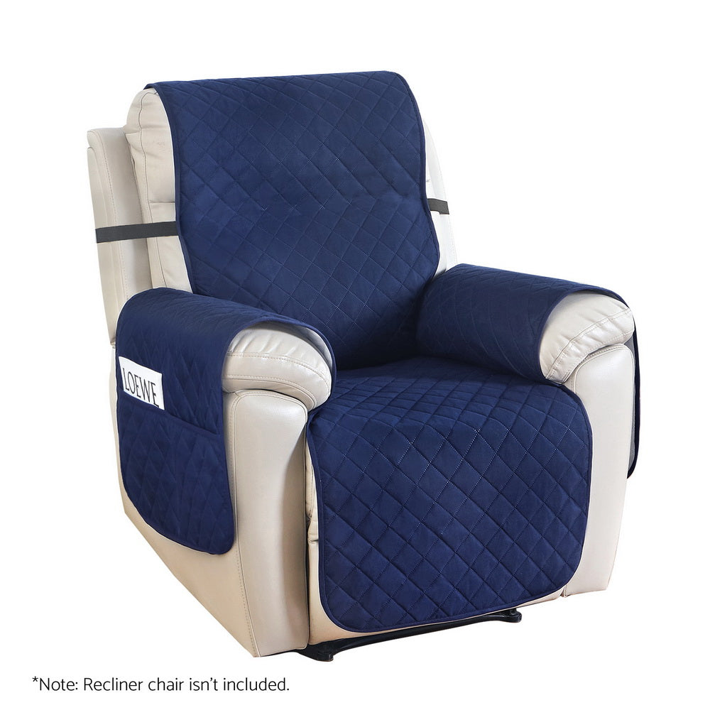 Navy 100% Water-Resistant Recliner Chair Cover by Artiss