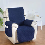 Navy 100% Water-Resistant Recliner Chair Cover by Artiss - Close-Up Angle