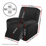 Artiss Recliner Chair Covers 1 Seater Velvet Black, Reclining