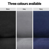 Plush Velvet Grey Recliner Chair Cover for 1 Seater by Artiss - 45-Degree Angle