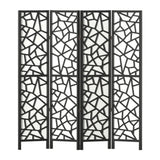 Artiss 4 Panel Room Divider Screen 162x170cm Clover Black - Side View