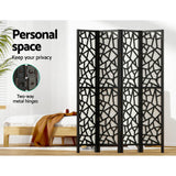 Artiss 4 Panel Room Divider Screen 162x170cm Clover Black - Top-Down View