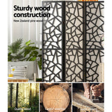 Artiss 4 Panel Room Divider Screen 162x170cm Clover Black - 45-Degree Angle