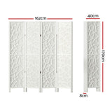Artiss 4 Panel Room Divider Screen 162x170cm Clover White - Front View