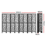 Artiss 8 Panel Room Divider Screen 325x170cm Clover Black - Front View