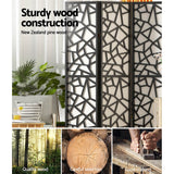 Artiss 8 Panel Room Divider Screen 325x170cm Clover Black - 45-Degree Angle