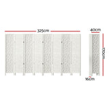 Artiss 8 Panel Room Divider Screen 325x170cm Clover White - Front View