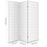 Artiss 3 Panel Room Divider Screen 131x179cm White - Front View