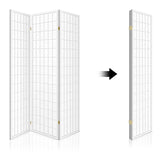 Artiss 3 Panel Room Divider Screen 131x179cm White - Side View