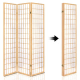Artiss 4 Panel Room Divider Screen 174x179cm Natural - 45-Degree Angle