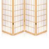 Artiss 4 Panel Room Divider Screen 174x179cm Natural - Rear View