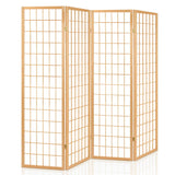 Artiss 4 Panel Room Divider Screen 174x179cm Natural - Low Angle