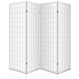 Artiss 4 Panel Room Divider Screen 174x179cm White - Side View