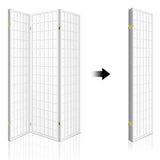 Artiss 4 Panel Room Divider Screen 174x179cm White - Top-Down View