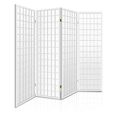 Artiss 4 Panel Room Divider Screen 174x179cm White - Low Angle
