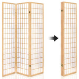 Artiss 6 Panel Room Divider Screen 261x179cm Natural - Top-Down View