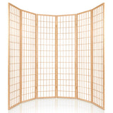 Artiss 6 Panel Room Divider Screen 261x179cm Natural - 45-Degree Angle