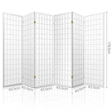 Artiss 6 Panel Room Divider Screen 261x179cm White - Front View