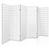 Artiss 6 Panel Room Divider Screen 261x179cm White - Low Angle