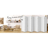 Artiss 8 Panel Room Divider Screen 348x179cm White - 45-Degree Angle