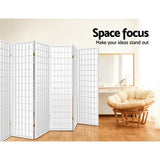 Artiss 8 Panel Room Divider Screen 348x179cm White - Rear View