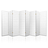 Artiss 8 Panel Room Divider Screen 348x179cm White - Close-Up Angle