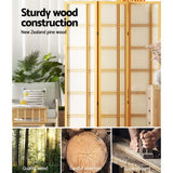 Artiss 3 Panel Room Divider Screen 132x179cm Nova Natural - 45-Degree Angle