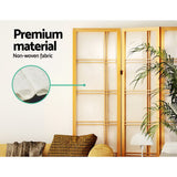 Artiss 3 Panel Room Divider Screen 132x179cm Nova Natural - Rear View