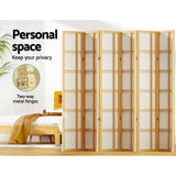 Artiss 6 Panel Room Divider Screen 265x179cm Nova Natural - Top-Down View