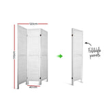 Artiss 3 Panel Room Divider Screen 120x170cm Louver White - Front View