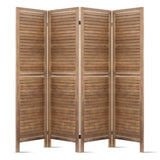 Artiss 4 Panel Room Divider Screen 160x170cm Louver Oak