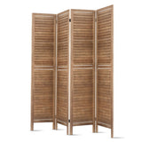 Artiss 4 Panel Room Divider Screen 160x170cm Louver Oak - 45-Degree Angle