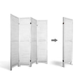 Artiss 4 Panel Room Divider Screen 163x170cm Louver White - 45-Degree Angle