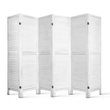 Artiss 6 Panel Room Divider Screen 245x170cm Louver White - Side View