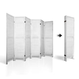 Artiss 6 Panel Room Divider Screen 245x170cm Louver White - 45-Degree Angle