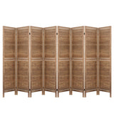 Artiss 8 Panel Room Divider Screen 326x170cm Louver Oak - Low Angle