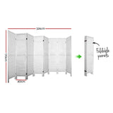 Artiss 8 Panel Room Divider Screen 326x170cm Louver White - Front View