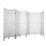 Artiss 8 Panel Room Divider Screen 326x170cm Louver White - Side View