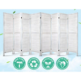Artiss 8 Panel Room Divider Screen 326x170cm Louver White - Top-Down View