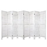 Artiss 8 Panel Room Divider Screen 326x170cm Louver White - Low Angle